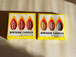 Vintage Set of Two (2) Hallmark 3/16&quot; x 2 1/2&quot; Birthday Candles (NEW) - £14.86 GBP