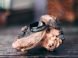 Black Memento Mori Ring Size 11 Stoic - Memento Mori Stainless Steel Skull Ring - £11.45 GBP