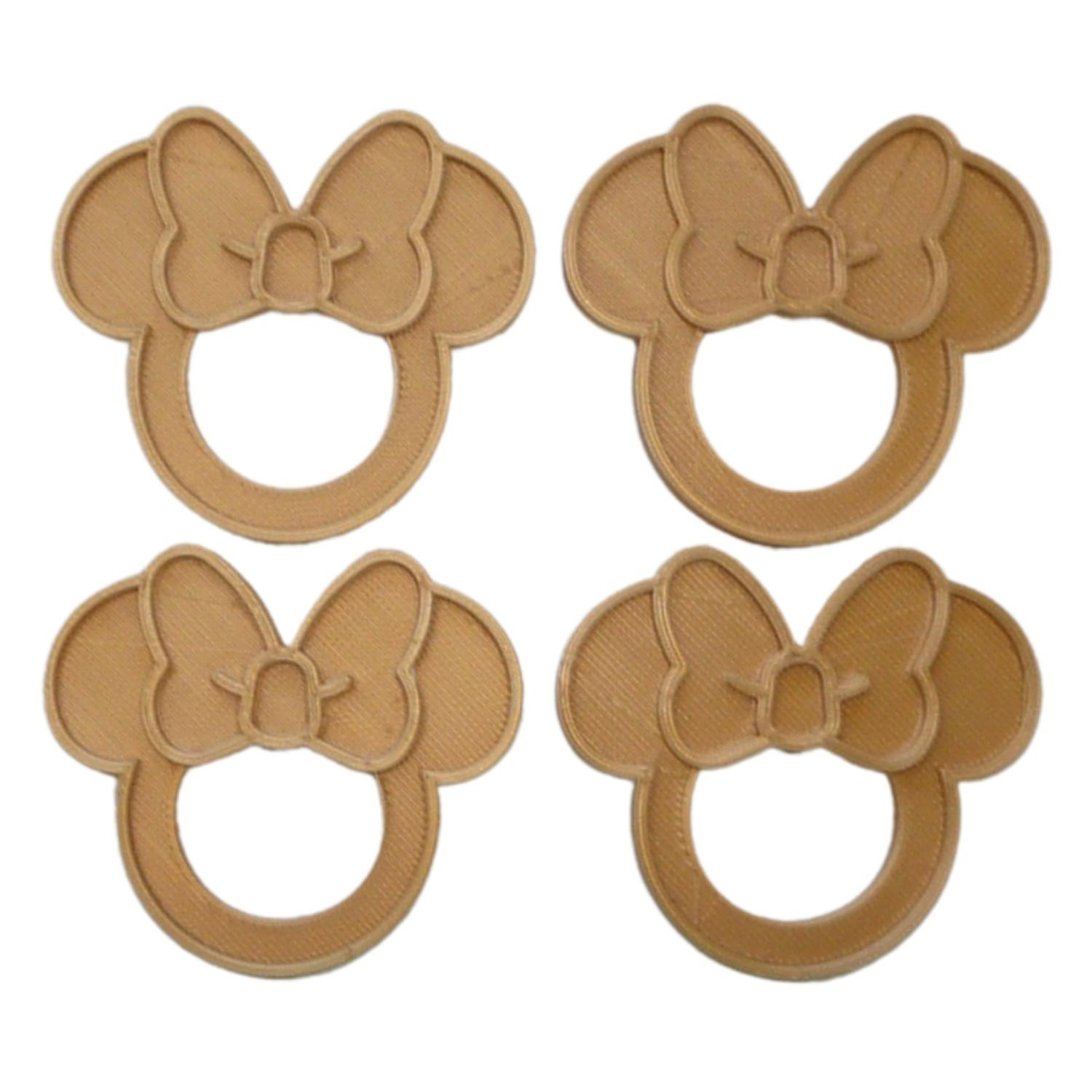 Minnie Mouse Themed Gold Napkin Ring Holders Set Of 4 Made In USA PR4806 - $4.99