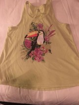 Girls Size 10-12 Cherokee Light Green Summer Tank Top Shirt Tucan Bird GUC - $12.00