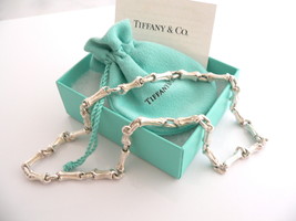 Tiffany & Co Silver Nature Bamboo Link Charm Necklace 19 Inch Chain Longer Gift - $1,298.00