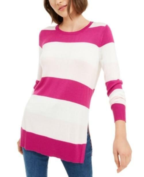 MSRP $20 Maison Jules Striped Sweater Pink Size Medium - $10.68