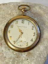 Colonial Waltham 20yr Warranted Goldtone Pocket Watch 17 Jewels 5 Adjustments - £180.84 GBP