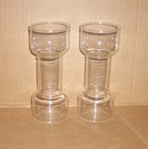 Set of 2 Vintage 7&quot; Pyrex Corning Uncandle Glass Candle Holders 1970&#39;s - $9.99