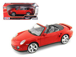 Porsche 911 997 Turbo Cabriolet Red 1/18 Diecast Car Motormax - £48.08 GBP