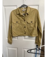 Women’s Mustard Yellow Favlux Cropped Shirt Jacket Button Up Medium NWT - £11.03 GBP