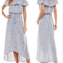 NEW Kingston Grey Printed Off-The-Shoulder Floral High Low Maxi Dress size XL - £30.37 GBP
