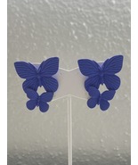 Blue Clay Butterfly Earrings  - $113.57 MXN