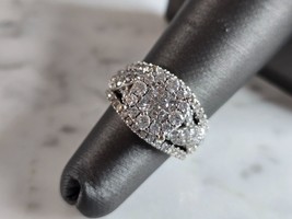 Womens Vintage Estate 14K White Gold Diamond Ring 7.2g E7225 - £704.73 GBP