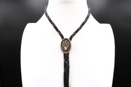 Stag Bolo Tie Buck Deer Antler Adjustable Western Silver Tone Rhinestone... - $24.99