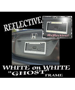 WHITE ON WHITE &quot;GHOST&quot; REFLECTIVE CUSTOM TEXT PERSONALIZED License Plate... - £11.81 GBP