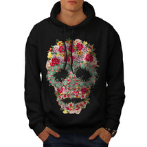 Wellcoda Skull Rose Flower Mens Hoodie, Head Casual Hooded Sweatshirt - £25.76 GBP+
