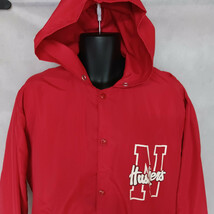 Champion Nebraska Cornhuskers Satin Jacket Large Red Vintage Made in USA - £25.47 GBP