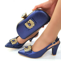 Italian Design Matching Sandals Luxury Rhinestone Lady Shoes And Bag Wom... - £93.51 GBP