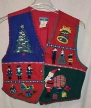 Vintage Erika Classics Clothing CO XL Christmas Holiday Vest Office Part... - £13.90 GBP