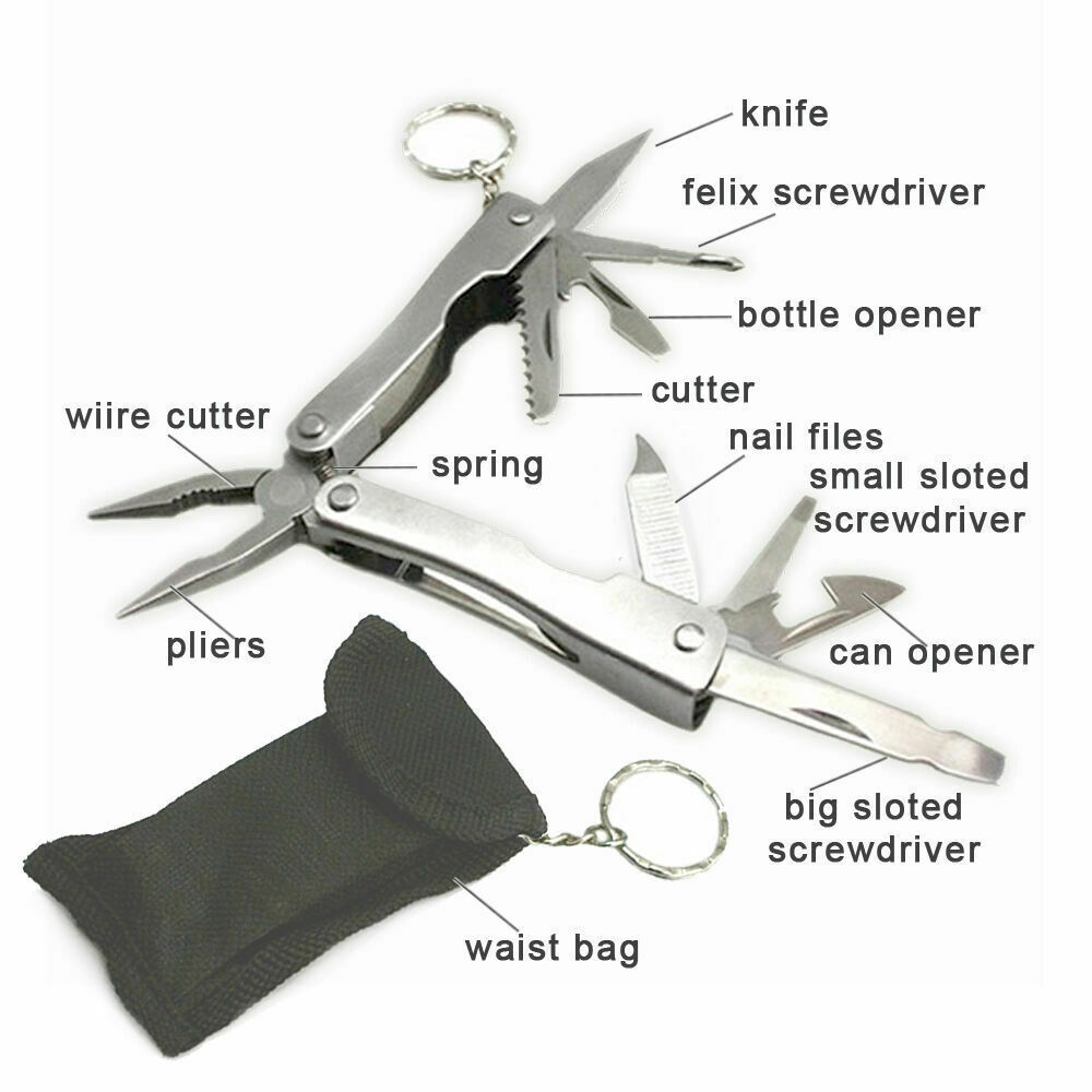 10 in 1 Survival Pocket Multi Tools Kit Outdoor Sports Fishing Hiking Hu... - $8.89