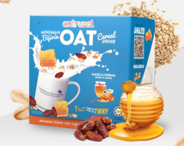 4 Packs ENTRUSOL OAT CEREAL Drink Honey Coffee Diet 40&#39;s X 30G FREE SHIP... - $111.20