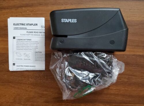 Staples Electric Stapler Half Strip Stapler 20 Sheet Capacity Black 50478 - $10.99