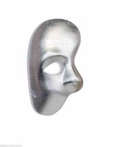 SILVER PHANTOM OF THE OPERA 1/2 EYE MASK HALLOWEEN ACCESSORY MASQUERADE ... - $11.76