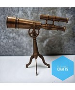 Vintage Style Double Barrel Nautical Antique Brass Telescope With Tripod... - $64.29