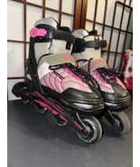 Schwinn ABEC 5 Adjustable Inline Rollerblades Black Pink 1Y to 4Y US Pre... - £17.20 GBP