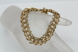 Vintage 14KY Gold Beaded Wire 14mm Swirl Double Spiral Link Charm Bracelet 27 gr - £1,806.65 GBP