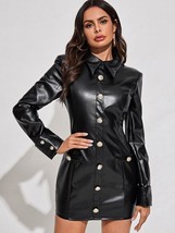 Black Genuine Soft Leather Dress Stylish Women Party Formal New Handmade Casual - £118.07 GBP+