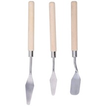 Artisan&#39;s Choice Palette Knife Set - 3Pcs Wooden Handle Painting Scraper Palette - $24.74