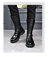 Plush Long Men&#39;s Soft Leather Thick Soled Martin Eevated Boots - $135.54 CAD