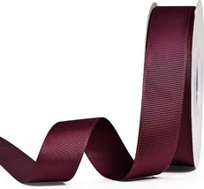 Solid Grosgrain Ribbon Roll - 1 Inch 100 Yard for Gift Wrapping Ribbon, Burgundy - £23.07 GBP