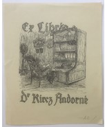 1918 Ex-Libris Bookplate for Dr. Kircz Andorné - $27.41 CAD
