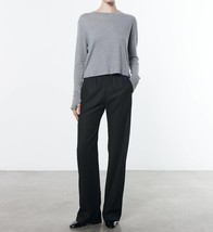 Enza Costa cashmere boxy long sleeves crew tee in BLACK - $108.00