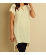 Soft Surroundings Long Tunic Top Off White XL Gauze Pool Beach Cover NEW Hi-Low - $41.97