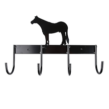 Elegant Horse Design Zinc Plated Tack Rack - 8&quot; Wide - £19.25 GBP