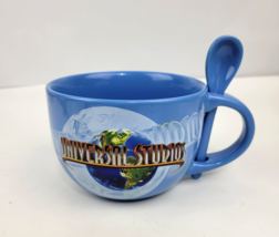 Universal Studios Blue Jumbo Coffee Mug Soup Bowl W/ Spoon Rare Exclusive - £15.77 GBP