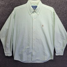 Ralph Lauren Blake Cotton Green/white Checkered Button-Down Shirt Men&#39;s Sz M - £19.33 GBP