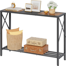Console Table, Industrial Entryway Table, Narrow Sofa Table with Shelve - $105.92