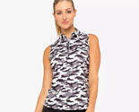NWT BELYN KEY Gray Scale Camo Print Keystone Sleeveless Golf Shirt - M L XL - $49.99