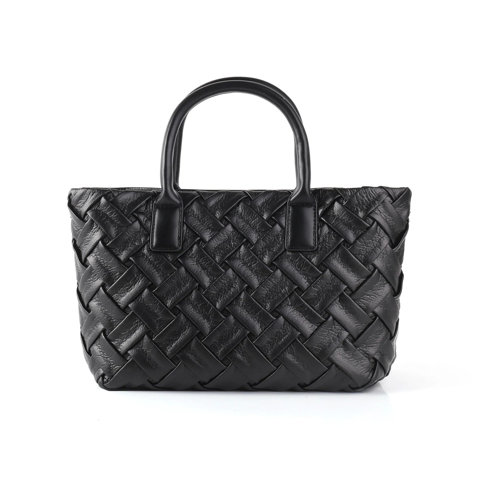 ZR DIARY Pleated Handbag Women PU Leather Side Woven Bag Versatile Commu... - $115.66