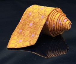 Versace Medusa Tie 100% Silk Made In Italy Bright Yellow Gold - £80.87 GBP