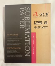 NEW A-SUB Sublimation Paper 8.5x11 Inch 110 Sheets Any Inkjet Printer In... - £19.24 GBP