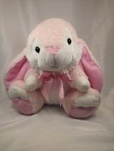 Kellytoy Pink Easter Bunny Rabbit Bee Happy Floppy Ears 10&quot; tall Stuffed Animal - £8.68 GBP