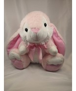 Kellytoy Pink Easter Bunny Rabbit Bee Happy Floppy Ears 10&quot; tall Stuffed... - £8.51 GBP