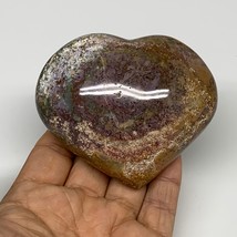 0.55 lbs, 2.8&quot;x3.3&quot;x1.4&quot; Ocean Jasper Heart Polished Healing Crystal, B30920 - £15.73 GBP