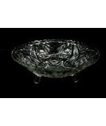 Vintage Anchor Hocking Stars &amp; Bars 3 Footed Clear Glass Fruit Bowl 9 in... - $244.51 MXN