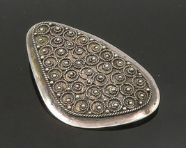 ISRAEL 925 Sterling Silver - Vintage Shiny Twist Patterned Brooch Pin - BP8562 - £64.87 GBP