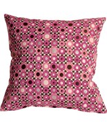 Houndstooth Spheres 18x18 Pink Throw Pillow, with Polyfill Insert - £47.92 GBP