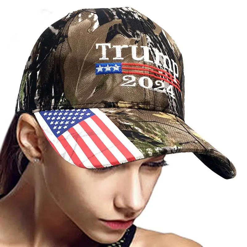 Trump Baseball Cap Unisex Baseball Cap 2024 Hat Embroidered American Flag Trump - £10.77 GBP+