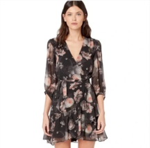 NEW AllSaints Jade Eden Dress Size S Rose Floral Wrap Dress Sheer Lined ... - £108.61 GBP