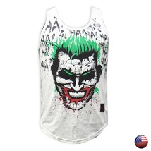 NWT JOKER LAUGH SMILE BATMAN MOVIE SUICIDE SQUAD MEN&#39;S SLIM FIT TANK TOP... - $11.59 CAD